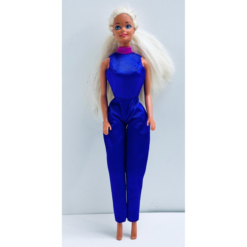 Mattel Barbie Doll Vintage 1966 Indonesia Blue Jumpsuit Platinum‎ Blonde Hair